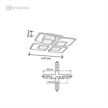 Управляемый светодиодный светильник TETRA DOUBLE 90W S-430-WHITE WHITE-220-IP20