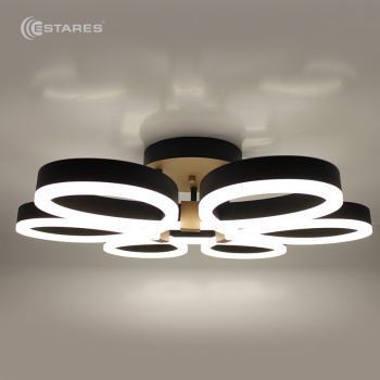 УПРАВЛЯЕМАЯ СВЕТОДИОДНАЯ ЛЮСТРА ON OFF PANDORA 66W 6R-ON OFF-600X150-BLACK GOLD-220-IP20