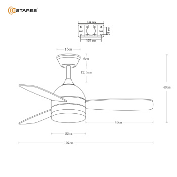 Управляемая светодиодная люстра с вент. FAN WOOD 48W+18W R-APP-1060x390-WHITE WOOD WHITE-220-IP20