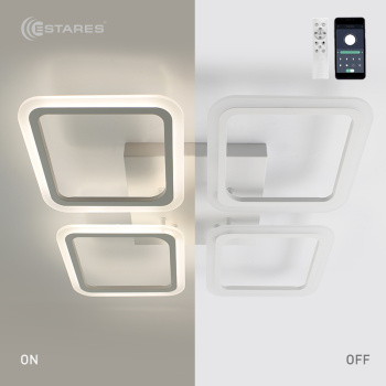 Управляемая светодиодная люстра SONNE 100W 4S-APP-556x556x80-WHITE WHITE-220-IP20