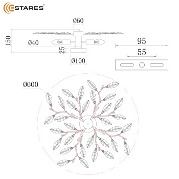 Люстра VIOLA 4xE14-600х150-CHROME CRYSTAL-220-IP20