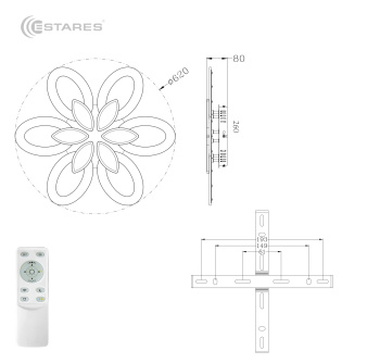 Управляемая светодиодная люстра Aurora double 120W 6F-APP-620x80-WHITE WHITE-220-IP20