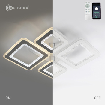 Управляемая светодиодная люстра OVAL DOUBLE RGB 120W 5S-APP-700x500x72-WHITE WHITE BULB-220-IP20