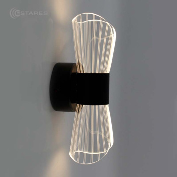 Управляемый светодиодный светильник, бра DIO 12W 2Y-ON OFF-230x80x85-BLACK CLEAR-220-IP20