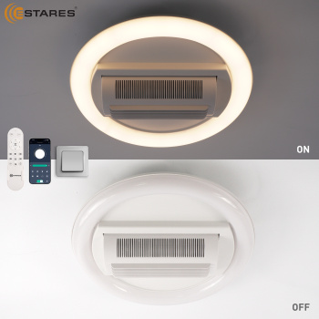 Управляемая светодиодная люстра с вент.FAN ISIDA 45W+15W R-APP-480x145-WHITE WHITE-220-IP20