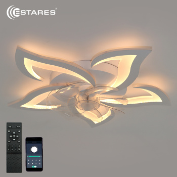 Управляемая светодиодная люстра с вент. FAN ELLA 80W+18W R-APP-680x125-WHITE/WHITE-220-IP20