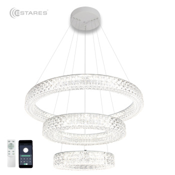 Управляемая светодиодная люстра AKRILIKA 120W 3R-APP-600-CHROME CLEAR-220-IP20_Ч