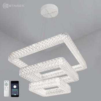 Управляемая светодиодная люстра   AKRILIKA  120W 3S-APP-555-CHROME/CLEAR-220-IP20_Ч