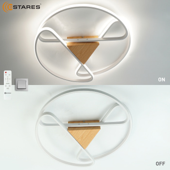 Управляемая светодиодная люстра CALLISTA 80W R-RC-500x75-WHITE WOOD WHITE-220-IP20