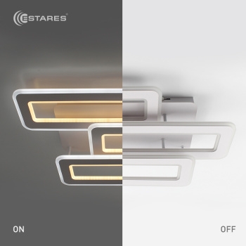 Управляемый светодиодный светильник TRIPLEX DOUBLE 110W 3L-630x370X140-RC-WHITE WHITE-220-IP20