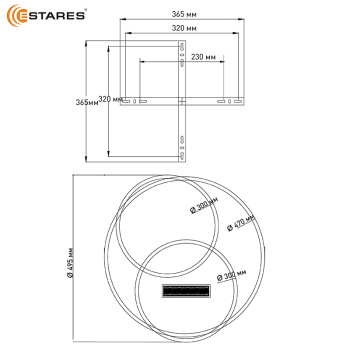 Управляемый светодиодный светильник STERREN 95W 3R 5DL-RC-495x55-WHITE BLACK WHITE-220-IP20