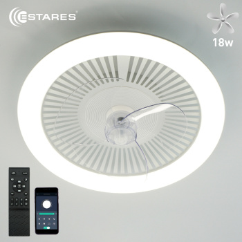 Управляемая LED люстра с вентилятором FN-LM TOP 70W+18W R-APP-480x125-WHITE/WHITE-220-IP20,SMARTHOME