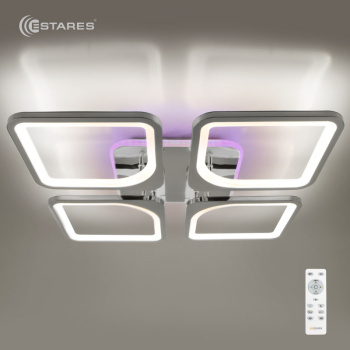 Управляемая светодиодная люстра LOOK RGB 100W 4Q-550/90-RC-CHROME/OPAL-220-IP20