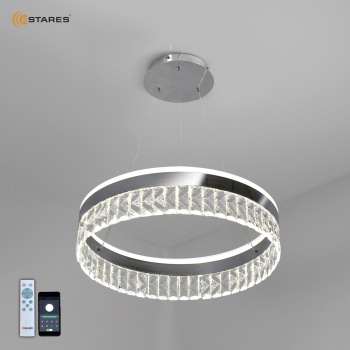 Управляемая светодиодная люстра CARINA 90W R-APP-500x1200-CHROME CLEAR-220-IP20
