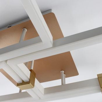 УПРАВЛЯЕМАЯ СВЕТОДИОДНАЯ ЛЮСТРА ON OFF PANDORA 160W 4S-ON OFF-1050X720X150-WHITE GOLD-220-IP20