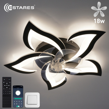 FAN ELLA 80W+18W 5F-APP-BLACKWHITE Озон 12
