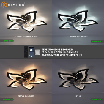 FAN ELLA 80W+18W 5F-APP-BLACKWHITE Озон 3