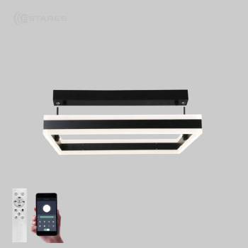 Управляемая светодиодная люстра STELLA 100WS-APP-500x500x1200-BLACK WHITE-220-IP20