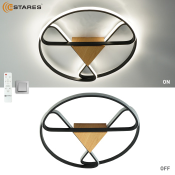 Управляемая светодиодная люстра CALLISTA 80W R-RC-500x75-BLACK WOOD WHITE-220-IP20