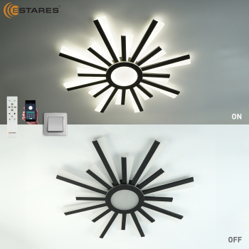 Управляемая светодиодная люстра  TERESA 100W R-APP-680x50-BLACK WHITE-220-IP20