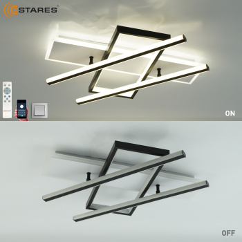 Управляемая светодиодная люстра PALLA 110W 3S-APP-500x460x80-BLACK WHITE CLEAR-220-IP20