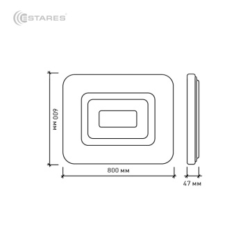 Управляемый светодиодный светильник QUADRON DOUBLE 136W L-800 600-WHITE-220-IP44