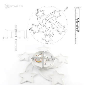 Управляемая светодиодная люстра ROOM star 100W 5S-APP-695x70-WHITE WHITE-220-IP20
