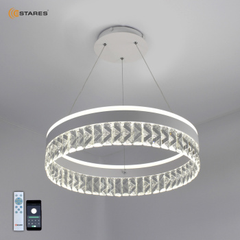 Управляемая светодиодная люстра CARINA 90W R-APP-500x1200-WHITE/CLEAR-220-IP20