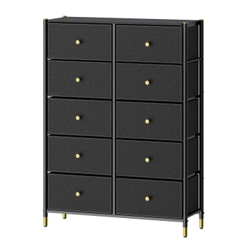 COMMOD classic 5F-10D-BLACK GOLD-89x30x120 комод семейный плюс