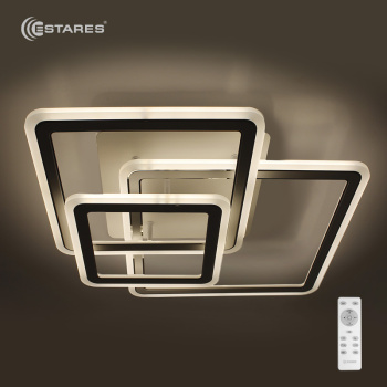 Управляемая светодиодная люстра SONNE 80W 3S-RC-520x520x110-WHITE+CHROME/WHITE-220-IP20