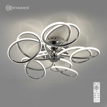 Управляемая светодиодная люстра MOON 120W 5R-600/140-RC-CHROME/OPAL-220-IP20