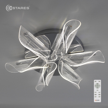 Управляемый светодиодный светильник LUMI 60W R-RC-500x106-CHROME/CLEAR-220-IP20