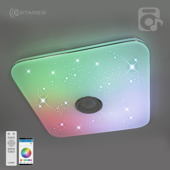 Управляемая светодиодная музыкальная люстра MUSIC RGB 80W S-APP-430-WHITE/CHROME-220-IP20