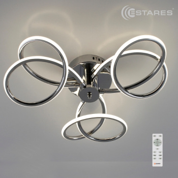 Управляемая светодиодная люстра LIANA LILY 120W R-560/140-RC-CHROME/OPAL-220-IP20