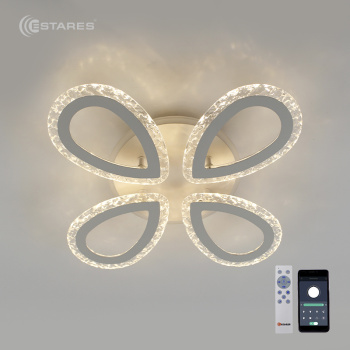 УПРАВЛЯЕМАЯ СВЕТОДИОДНАЯ ЛЮСТРА AGATA ICE RGB 54W+15W 4R-APP-501X86-WHITE CLEAR-220-IP20