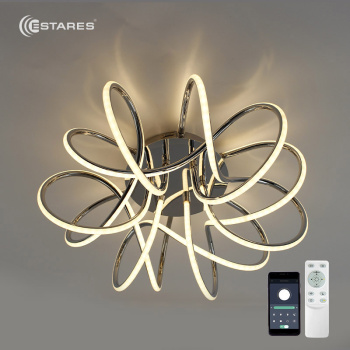 Управляемый светодиодный светильник LIANA MUSE 105W R-APP-560x235-CHROME WHITE-220-IP20