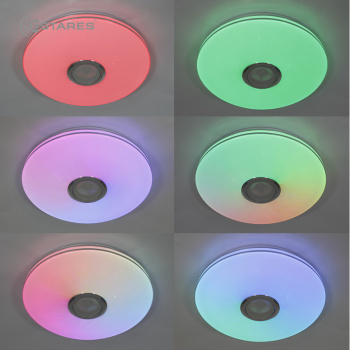 Управляемая светодиодная музыкальная люстра MUSIC RGB 25W R-APP-260-WHITE CHROME-220-IP20