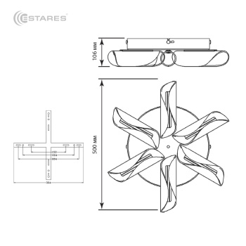 Управляемый светодиодный светильник LUMI 60W R-RC-500x106-CHROME CLEAR-220-IP20