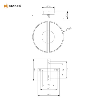 Управляемая светодиодная люстра  WOODY LOFT 75W 3R-APP-500x135-BLACK WOOD-220-IP20