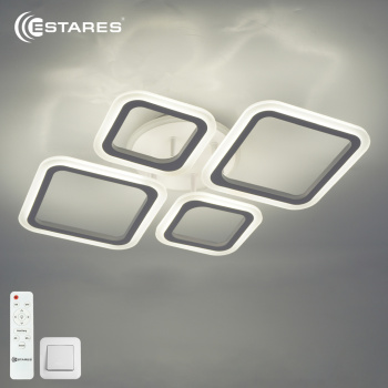 Управляемая светодиодная люстра OVAL RGB 65W 4S1R-RC-600x445x95-WHITE/WHITE-220-IP20