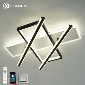 Управляемая светодиодная люстра PALLA 110W 3S-APP-500x460x80-BLACK/WHITE/CLEAR-220-IP20