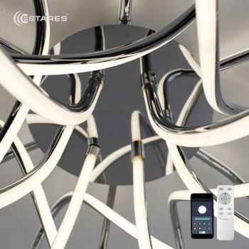 Управляемый светодиодный светильник LIANA MUSE 105W R-APP-560x235-CHROME WHITE-220-IP20