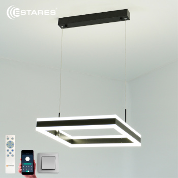 Управляемая светодиодная люстра STELLA 80WS-APP-400x400x1200-BLACK/WHITE-220-IP20