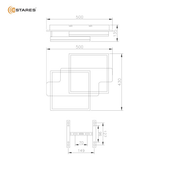 Управляемая светодиодная люстра  WOODY LOFT 85W 2S-APP-500x430x135-BLACK W00D-220-IP20
