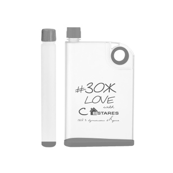 Бутыль для воды ЗОЖ_LOVE bootle 600ml-24x14x4-white/clear