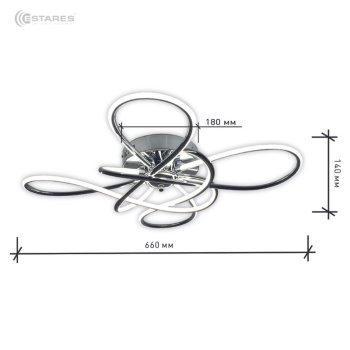 Управляемая светодиодная люстра SIENA 80W 4R-660 140-RC-CHROME OPAL-220-IP20