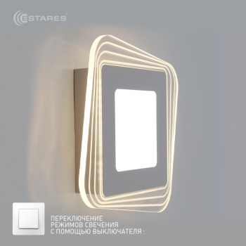 Управляемый светодиодный светильник, бра PLAZA EST 30W S-220-DOUBLE-ON/OFF-WHITE/CLEAR-220-IP40