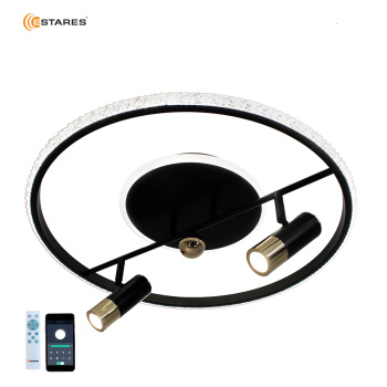 Управляемая светодиодная люстра SIRENA 56W 2R-APP-500x183-BLACK GOLD CRYSTAL-220-IP20