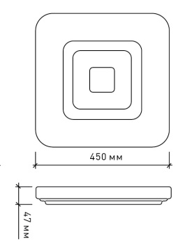 Управляемый светодиодный светильник QUADRON DOUBLE SMART 72W S-450-WHITE-220-IP44