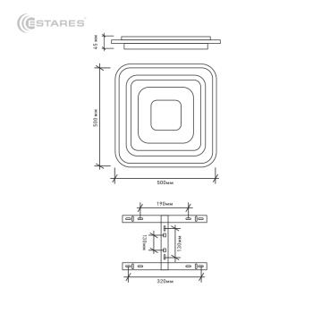 Управляемый светодиодный светильник GEOMETRIA ICE 80W Q-530-WHITE CLEAR-220-IP40